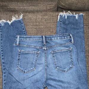 Just Black Women's Light Blue Bootcut Jeans with Raw Hem